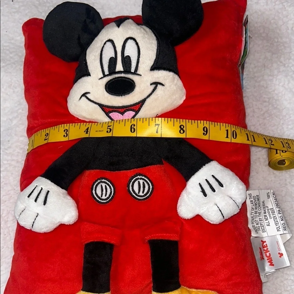 Mickey Mouse Red and Black Decorative Pillow with Cartoon Design